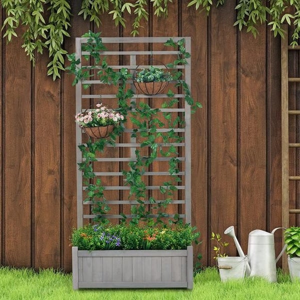 Outdoor Garden Bed with Trellis Carousel 2