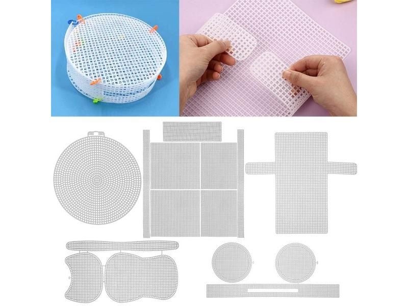 Plastic Mesh Cloth Grid Plate For Bags Making DIY Handcraft Bags Weaving Carousel 2