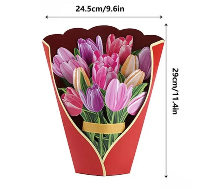 3D Pop Up Flower Card Mother's Day Birthday Greeting Card Carousel 1