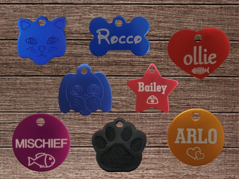 Engraved tags MULTIPLE FONTS AND IMAGES TO CHOOSE FROM, BUY 5 OR MORE GET 1 FREE Carousel 1