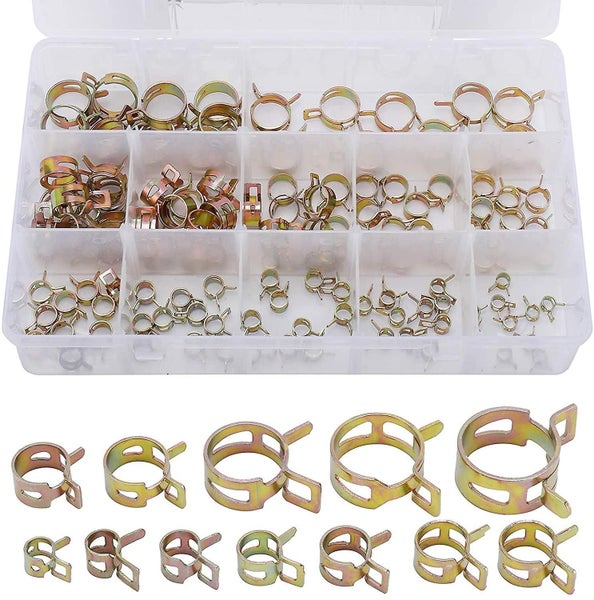 120 Pcs Spring Band Type Clips Fuel Silicone Vacuum Hose Pipe Clamp Low Pressure Carousel 1