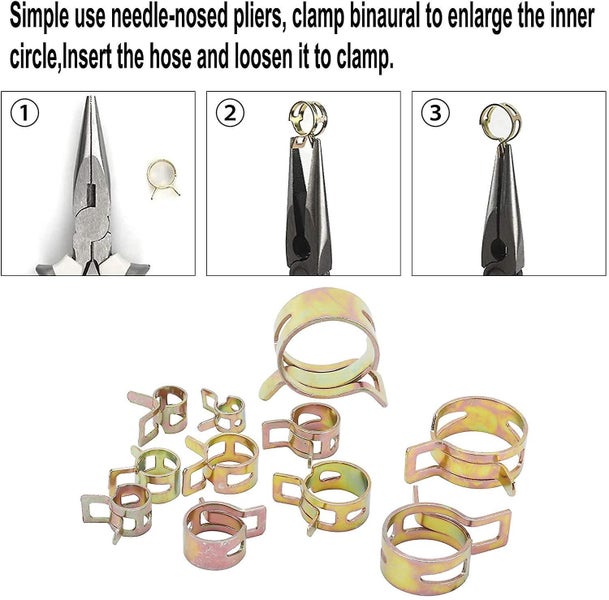 120 Pcs Spring Band Type Clips Fuel Silicone Vacuum Hose Pipe Clamp Low Pressure Carousel 5