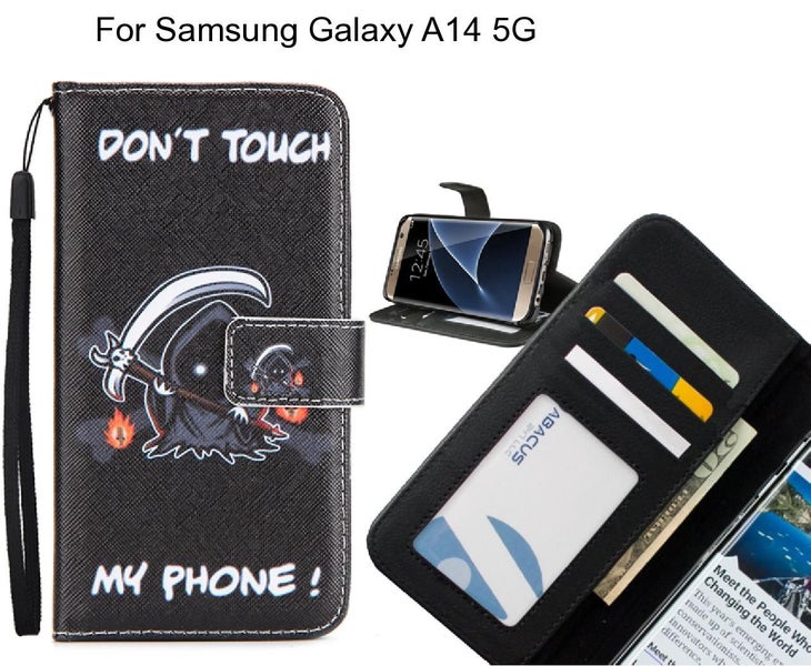 Samsung Galaxy A14 5G case 3 card leather wallet case printed ID Carousel 1