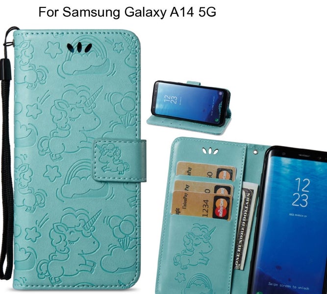 Samsung Galaxy A14 5G Case Leather Wallet case embossed unicon pattern Carousel 1