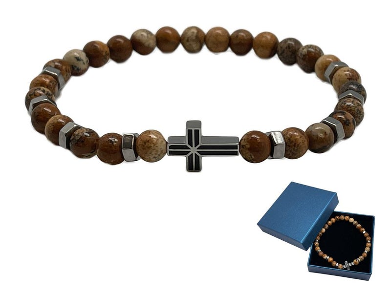 Precious Stone Bracelet With Cross Carousel 1