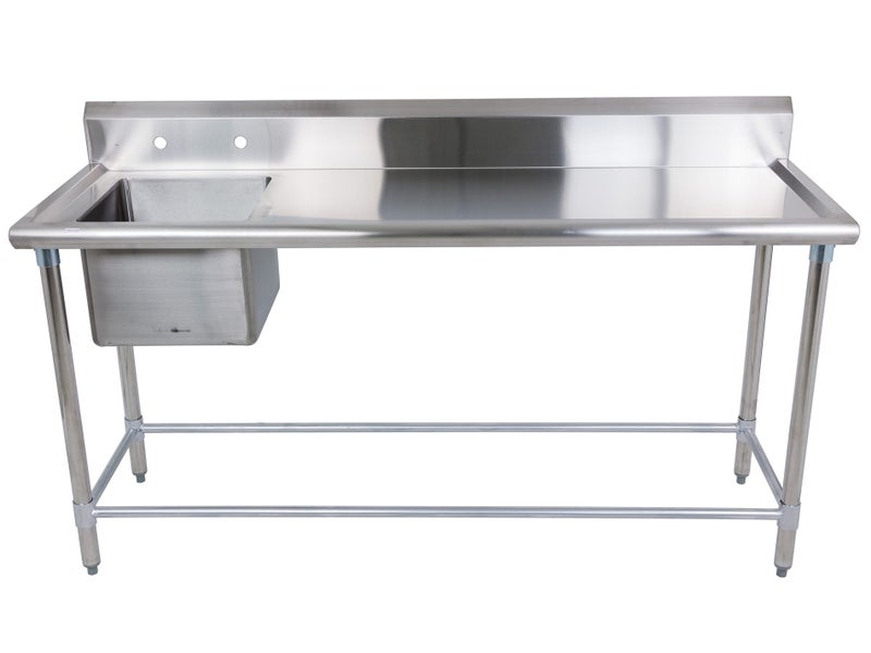 1.78m Stainless Steel Left Sink Bench - 90cm Worktops + Splashback Carousel 2