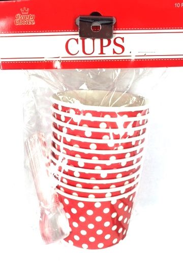 Dessert Cup with Spoon - Red - Pack of 10 Carousel 1