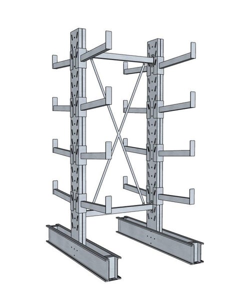 Seconds- 10 Post Double Sided Cantilever Racking with 850mmL Arms- SPECIAL PRICE Carousel 3