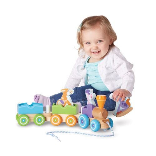 Melissa & Doug First Play - Pull Train Rocking Farm Animals Carousel 2
