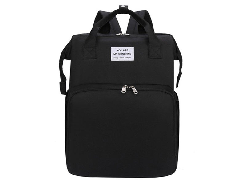 Foldable Large Capacity Mommy Backpack Diaper Bag with Baby Bed Carousel 9