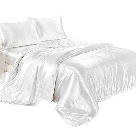 Queen Size Duvet Cover Flat Sheet Faux Silk Bedding Set 3PCS Carousel 7