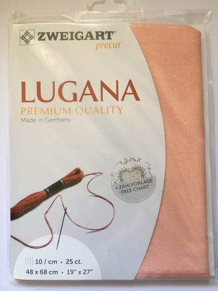 Zweigart Cross X Stitch Lugana Cloth 25 Ct Apricot 48x68cm Carousel 1