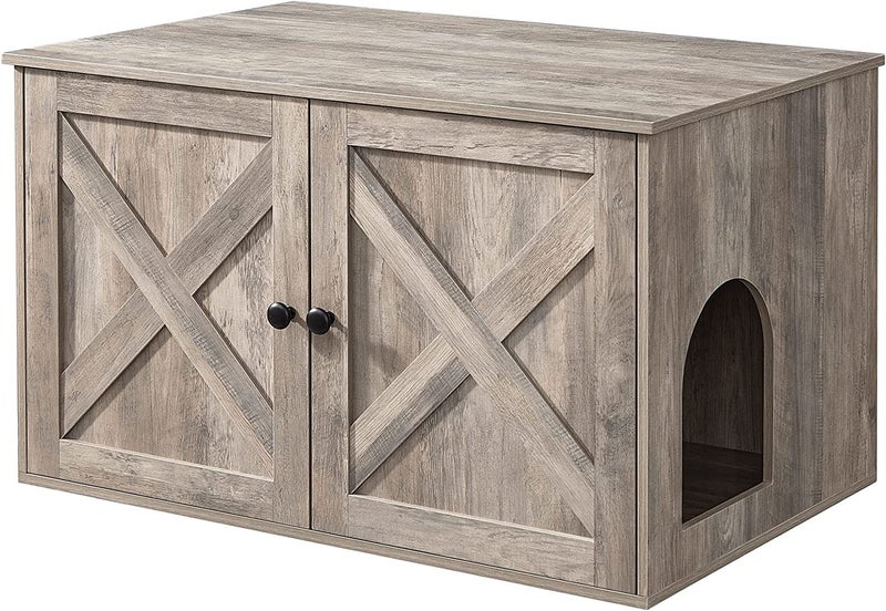 VASAGLE Feandrea Hidden Cat Litter Box Enclosure - Greige Carousel 1