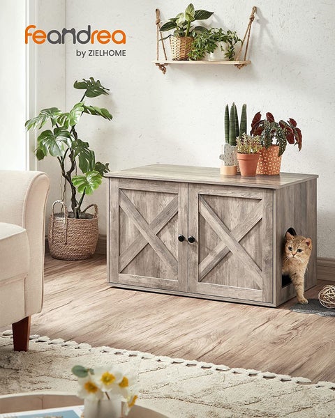 VASAGLE Feandrea Hidden Cat Litter Box Enclosure - Greige Carousel 2