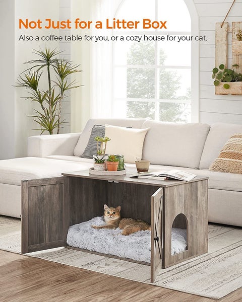 VASAGLE Feandrea Hidden Cat Litter Box Enclosure - Greige Carousel 5