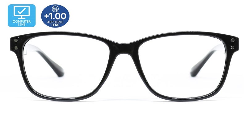 +1.00 Avatude "Delray" Black - Power Reading Glasses with Computer Lenses Carousel 2