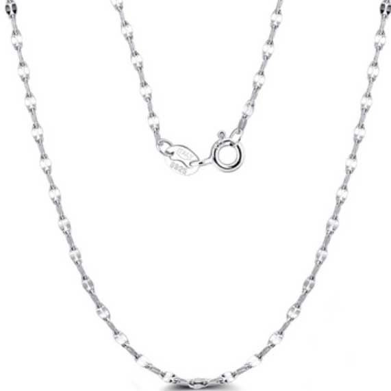 925 Sterling Silver Chain with Bolt clasp "Twisted Flake" (Width 2mm) Carousel 1