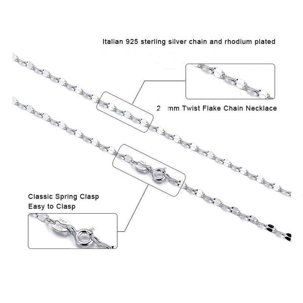 925 Sterling Silver Chain with Bolt clasp "Twisted Flake" (Width 2mm) Carousel 7