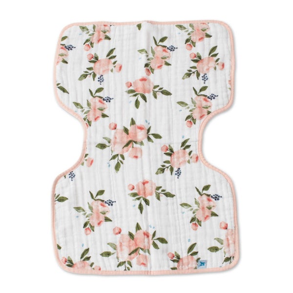 Little Unicorn Muslin Burp Cloth - Watercolour Roses Carousel 3