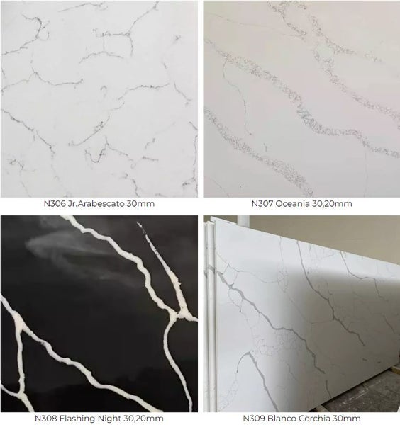 Custom made marble look engineer stone benchtops Carousel 16