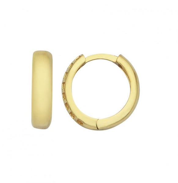 9ct Plain Huggie Earrings Carousel 1
