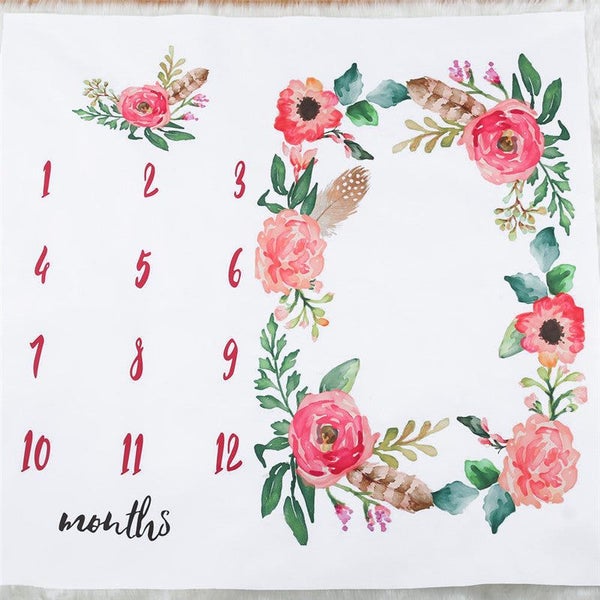 Baby Milestone Photo Mat | Photographic Calendar Blanket Carousel 1