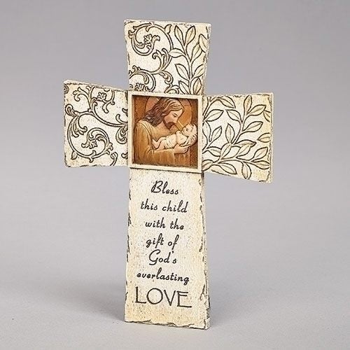 Joseph's Studio Baptism/Christening Wall Cross - Jesus Loves Me Carousel 2