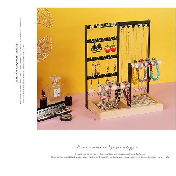 4-Tier Hanging Jewelry Organizer Necklace Stand Holder Carousel 6