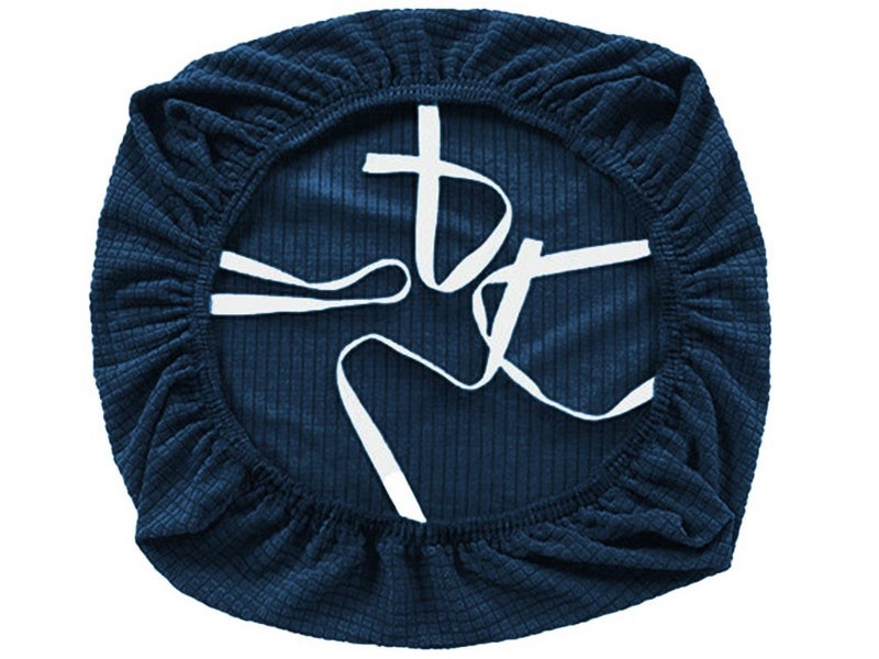 2 X Office Chair Covers Stretch Dining Chair Seat Cushion Slipcover Navy Blue Carousel 5