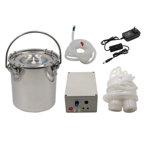 Rechargeable 5L Milking Machine Battery Milker Powered Pulsation Milker for Goat Carousel 2