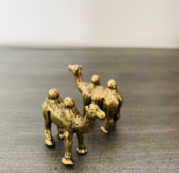 Antique Bronze Camel Figurines Ornament Brass Sculptures Metal Decor Carousel 4