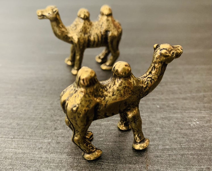 Antique Bronze Camel Figurines Ornament Brass Sculptures Metal Decor Carousel 2