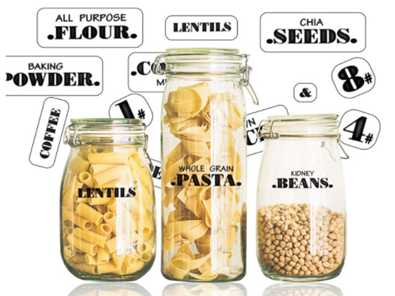 132 Pcs Pantry Labels Stickers Set for Kitchen Food Storage Jar Carousel 2