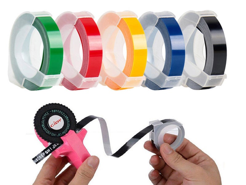 2 Rolls Same Colours 9mm Embossing Label Tape for Manual Embossing Labe Maker Carousel 1