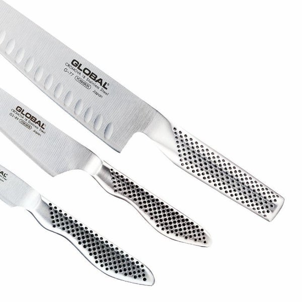 Knife Set with Fluted Cooks Knife - Global Classic (3 Piece) Carousel 2