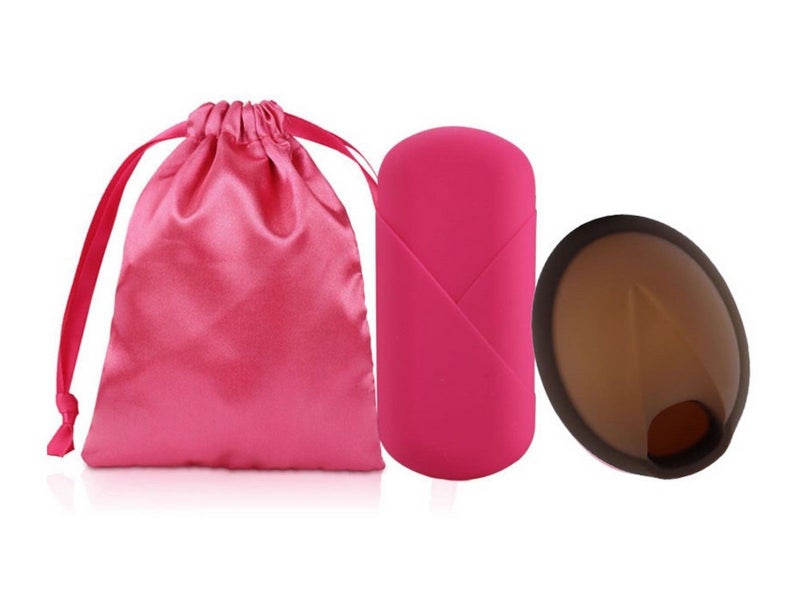 30ml Women Leak Proof Menstrual Cup Reusable Silicone Period Disc Brown Carousel 1