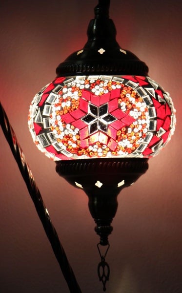 Turkish Mosaic Lamp Large Swan Rich Red - 46cm Carousel 2