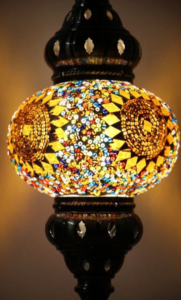 Turkish Mosaic Table Lamp Medium Mosaic Flower Burst Carousel 2