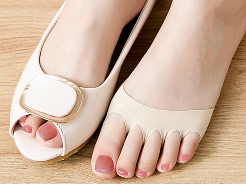 2 Pairs Black Nude Women's Metatarsal Cotton Pads Feet Mats Carousel 2