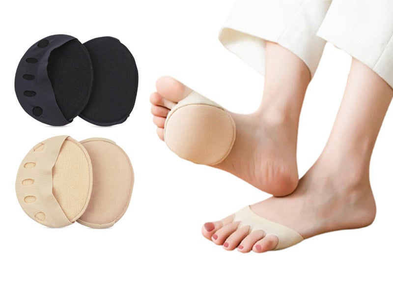 2 Pairs Black Nude Women's Metatarsal Cotton Pads Feet Mats Carousel 6