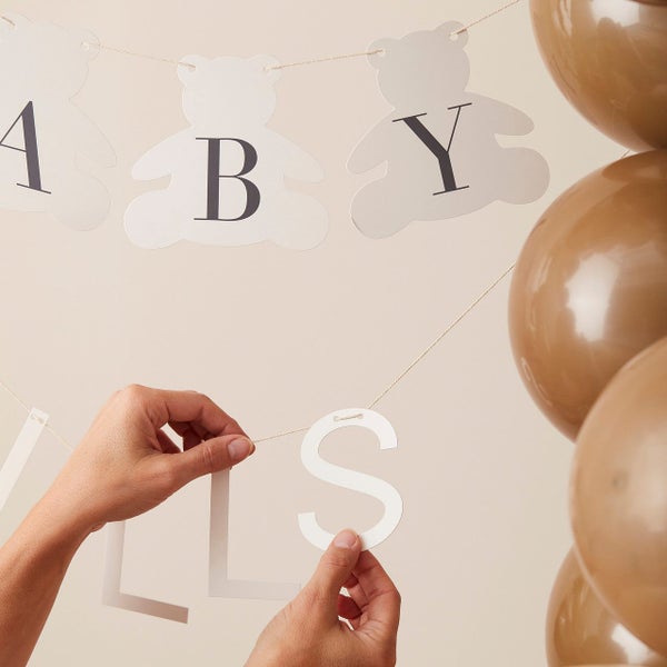 Customisable Baby Shower Banner Hanging Bunting Party Decorations Supplies Carousel 3