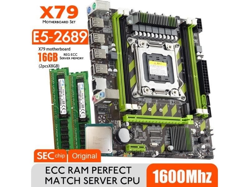 X79G X79 Motherboard Set With LGA2011 Combos Xeon E5 2689 CPU 2pcs X 8GB = 16GB Carousel 1