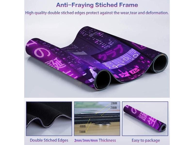Japan Mouse Pad Neon Purple Deskmat Nativity Retrowave Gaming Laptop Mousepad Carousel 1