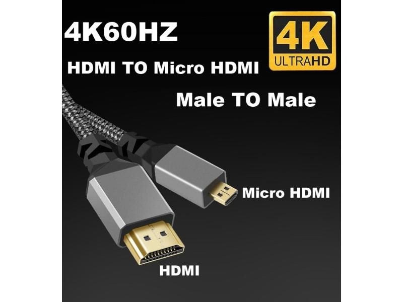10M Nylon Braid HD 4K 60HZ V1.4 TPU Compatible MicroHDMI TO HDMI Cable Carousel 1