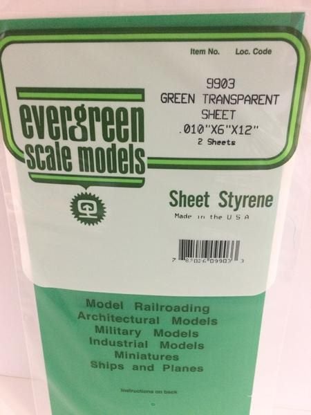 Evergreen Styr Sheets 6X12 Green .010-2 Carousel 2