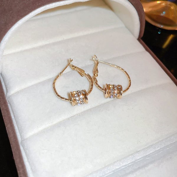 Hoop Earrings Geometric CZ Studs Carousel 5