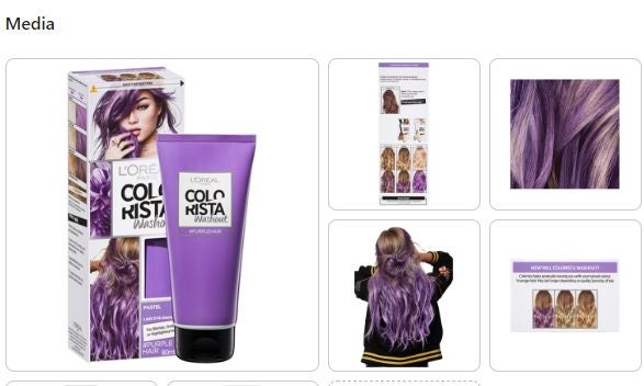 L'Oreal Colorista Wash Out Purple Hair Carousel 1