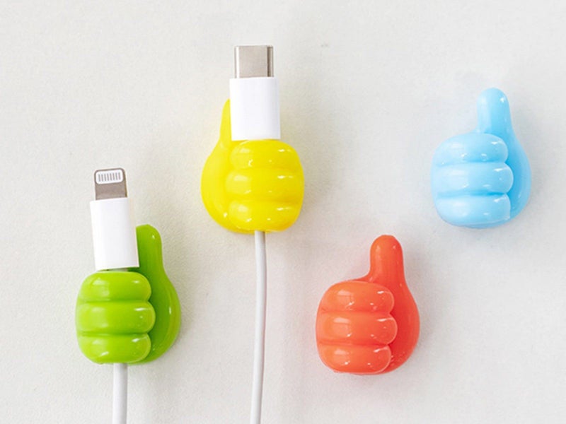20Pcs Adhesive Silicone Thumb Cable Clip Wall Hanger Hooks Key Hook Random Color Carousel 6