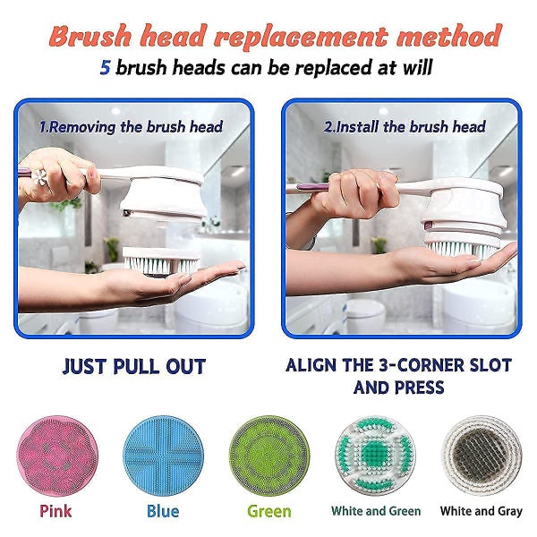 Electric Body Face Brush Scrubber for Shower Bath Massage Clean Carousel 2