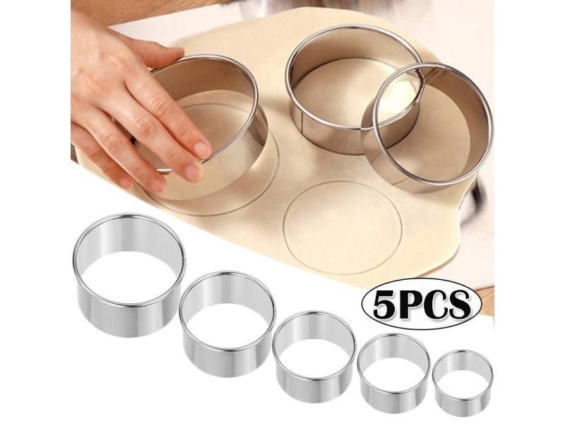 5PCS Round Stainless Steel Biscuit Mold Dumpling Skin Cutting Mold DIY Biscuit Carousel 1
